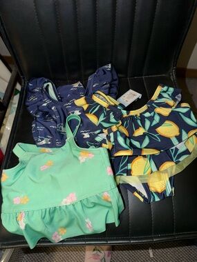 Cat & Jack 3-Pack Toddler/Baby Tankini, One Piece & Two Piece Swimsuit Set